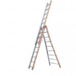 Pronor 3-section Combinationladder with 3 X 9 Rungs - Flared Base 428680