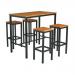 Rectangular wooden bar height table and stool set 428846