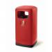 100L Square hooded top plastic litter bin, Red 428971