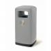 100L Square hooded top plastic litter bin, Grey 428973