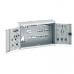 Wall Cupboard 700 High With 40 Piece Hook Set, Light Grey 429197