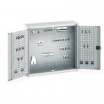 Wall Cupboard 1000 High With 40 Piece Hook Set, Light Grey 429203