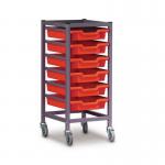 Gratnell single column adjustable mobile trolleys with trays 429275