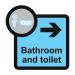 Assisted Living Sign: Bathroomand Toilet Arrow Right - Sa Fmx (305 X 310 Mm) 429577