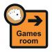 Assisted Living Sign: Gamesroom Arrow Right - Sa Fmx (305 X 310 Mm) 429601