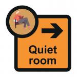 Assisted Living Sign: Quietroom Arrow Right - Sa Fmx (305 X 310 Mm) 429604