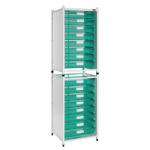 Double medical storage units with trays 429649