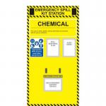 Spill Kit Station Board- 120 l Wheelie Bin - Chemical 429745