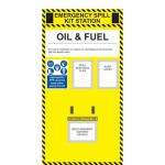 Spill Kit Station Board- 120 l Wheelie Bin - Oil and Fuel 429747