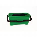 Green Bucket with Unger Sieve (for Holding Washers)and Squeegee Holder. Solution Capacity 28 Litres 430186