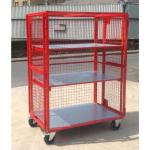 Mobile mesh security cage with adjustable steel shelves 430543