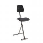 Sit-stand - Ssteel Frame + Flat Base + Plastic Seat and Back - Blackadj Seat Height 50-85 cm 430987