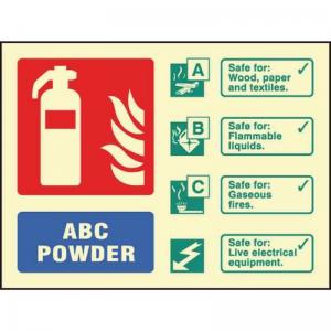 Abc Powder Extinguisher Identification - Photoluminescent Safety Sign