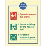 Fire Action - Eec -photoluminescent Safety Sign 431151