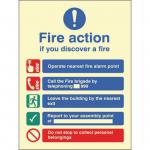 Fire Action Eec (manual Withoutlift) - Photoluminescent Safety Sign 431156