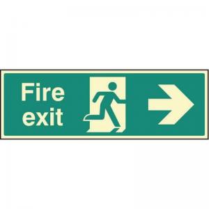 Fire Exit - Right - Photoluminescent Safety Sign 431161