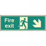 Fire Exit - Down and Right- Photoluminescent Safety Sign 431163