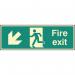 Fire Exit - Down and Left- Photoluminescent Safety Sign 431164