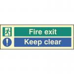 Fire Exit Keep Clear- Photoluminescent Safety Sign 431169