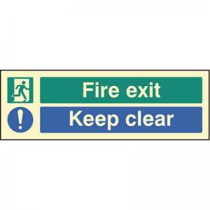 Fire Exit Keep Clear - Photoluminescent Safety Sign 431169