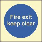 Fire Exit Keep Clear- Photoluminescent Safety Sign 431172