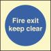 Fire Exit Keep Clear- Photoluminescent Safety Sign 431172