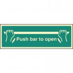 Push Bar to Open -photoluminescent Safety Sign 431173