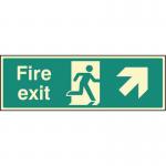 Fire Exit - Up and Right- Photoluminescent Safety Sign 431179