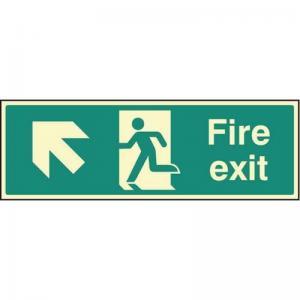 Fire Exit - Up And Left - Photoluminescent Safety Sign 431180