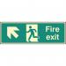 Fire Exit - Up and Left- Photoluminescent Safety Sign 431180