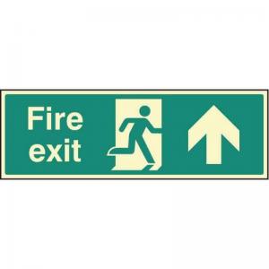Fire Exit - Straight On - Photoluminescent Safety Sign 431182