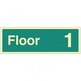 Floor 1 - Photoluminescent Safety Sign 431189
