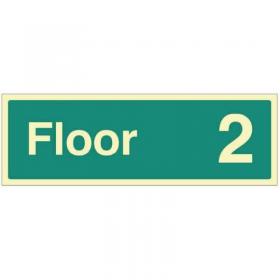 Floor 2 - Photoluminescent Safety Sign 431190
