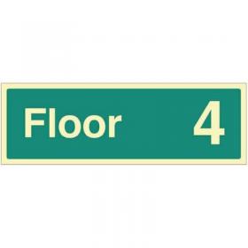 Floor 4 - Photoluminescent Safety Sign 431192
