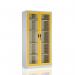 Metal Grey Cupboard with Yellowmesh Doors and 4 Adjustable Shelves 431205