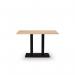 Black Cast Metal Diningbase and 1200 X 700 mm Oak Mfc Top 432628
