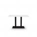 Black Cast Metal Diningbase and 1200 X 700 mm White Mfc Top 432631