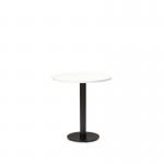 Black Cast Metal Diningbase and 700 mm Round White Mfc Top 432632