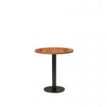 Black Cast Metal Diningbase and 700 mm Round Walnut Mfc Top 432636