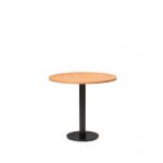 Black Cast Metal Diningbase and 700 mm Round Beech Mfc Top 432638