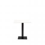Black Cast Metal Diningbase and 700 mm Square White Mfc Top 432640