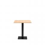 Black Cast Metal Diningbase and 700 mm Square Oak Mfc Top 432643