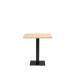 Black Cast Metal Diningbase and 700 mm Square Oak Mfc Top 432643