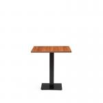 Black Cast Metal Diningbase and 700 mm Square Walnut Mfc Top 432644
