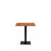 Black Cast Metal Diningbase and 700 mm Square Walnut Mfc Top 432644