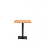Black Cast Metal Diningbase and 700 mm Square Beech Mfc Top 432646