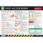 Safety Poster : First Aidfor Burns - Pvc Poster (594 X 420 Mm) 432678