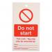 Lockout Tags - Do Notstart (single Sided 10 Pack) 432776