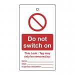 Lockout Tags - Do Notswitch on (single Sided 10 Pack) 432780