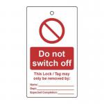 Lockout Tags - Do Notswitch Off (single Sided 10 Pack) 432781